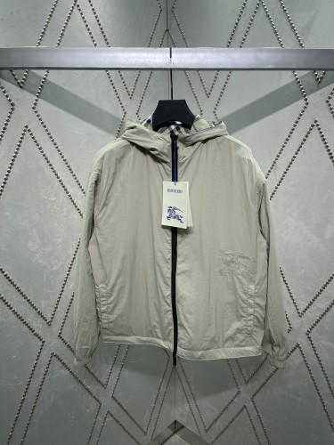 Burberry Classic Logo Twill Coat Drawstring Hoodie Thin Coat