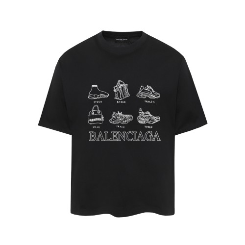 Balenciaga Personalized Logo Printed T-shirt Couple Casual Oversize Short Sleeve