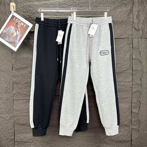 Dior New Spliced Embroidered Letter Pants Couple Casual Sports Pants