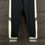 Gucci Classic Splicing Color Contrasting Pants Couple Embroidered Logo Pants