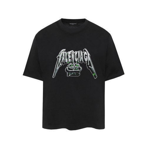 Balenciaga Personalized Logo Printed T-shirt Couple Casual Oversize Short Sleeve