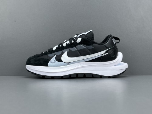 Sacai x Nike Vapor Waffle Nylon Black Unisex Sports Casual Sneakers Vintage Running Shoes