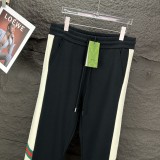 Gucci Classic Splicing Color Contrasting Pants Couple Embroidered Logo Pants