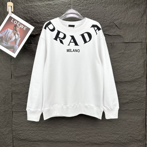 Prada New Fashion Collar Letter Round Neck Hoodie Couple Casual Sweatshirt