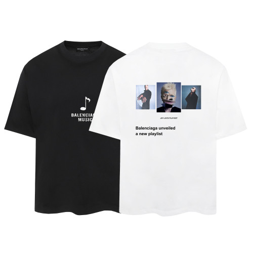 Balenciaga New Logo Printed Round Neck T-shirt Couple Casual Oversize Short Sleeve
