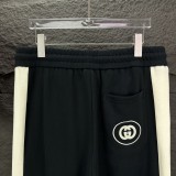 Gucci Classic Splicing Color Contrasting Pants Couple Embroidered Logo Pants