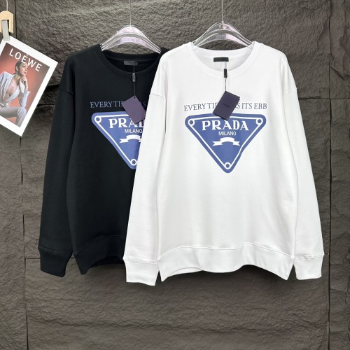 Prada New Letter Logo Couple Round Neck Sweatshirt Fashion Casual Sweatshirt