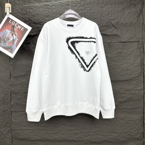 Prada New Triangle Badge Round Neck Hoodie Couple Casual Sweatshirt
