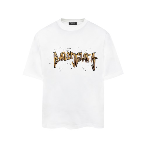 Balenciaga Personalized Logo Printed T-shirt Couple Casual Oversize Short Sleeve