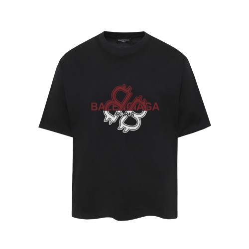 Balenciaga Personalized Logo Printed T-shirt Couple Casual Oversize Short Sleeve