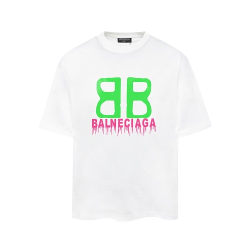 Balenciaga Fashion BB Logo Printed T-shirt Couple Casual Oversize Short Sleeve