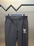 Louis Vuitton Embroidered Logo Flower Casual Straight Pants