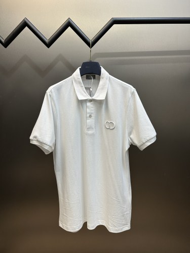 Dior Classic Icon Embroidered Polo Shirt Loose Casual Collar Short Sleeve