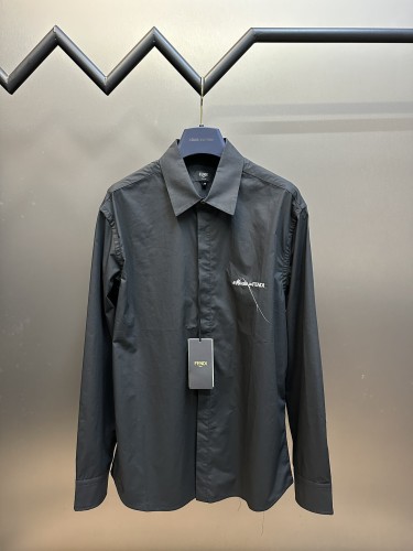Fendi Fashion New Needle Embroidered Letter Business Shirt