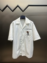 Louis Vuitton Fashion New Embroidered Flower Logo Short Sleeve Shirt