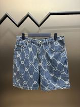 Louis Vuitton Fashion Blue Water Mesh Casual Denim Shorts