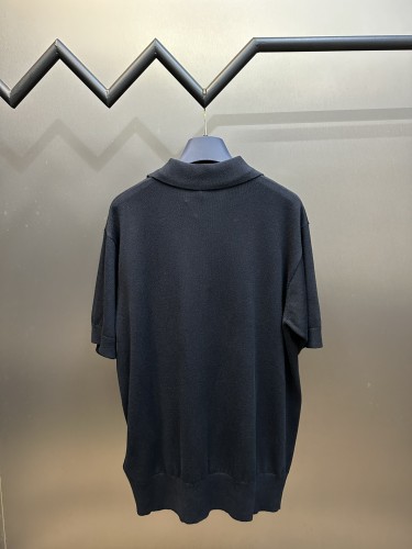Prada Classic New Embroidered Polo Knitted Shirt