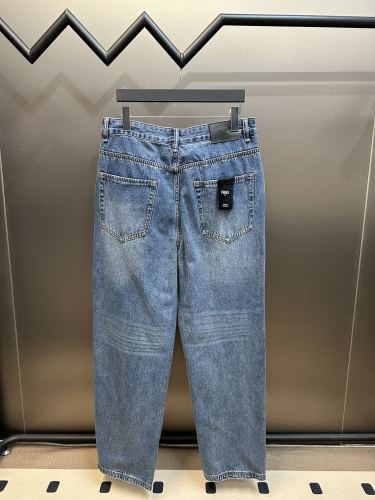 Fendi Classic Metal F-Label Denim Pants Versatile Casual Washed Jeans