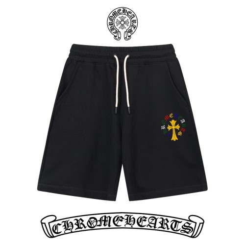Chrome Hearts Fashion Colorful Cross Group Printed Shorts Unisex Casual Drawstring Sports Shorts