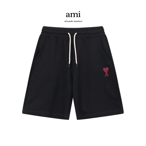 Ami Paris Classic Embroidered Smiling Face Shorts Unisex Casual Drawstring Sports Shorts