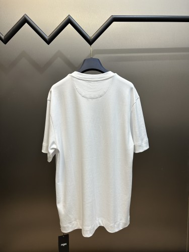 Fendi Roma Pocket Zipper Short Sleeve Loose Casual Round Neck Short Sleeve