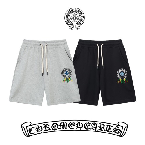 Chrome Hearts Fashion Colorful Cross Group Printed Shorts Unisex Casual Drawstring Sports Shorts