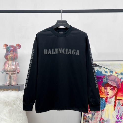 Balenciaga New Gradient Blur Letter Printed Long Sleeve T-shirt Couples Doing Old Casual Long Sleeve