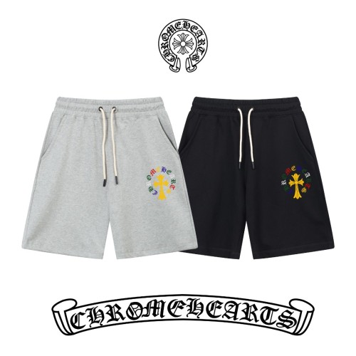 Chrome Hearts Fashion Colorful Cross Group Printed Shorts Unisex Casual Drawstring Sports Shorts