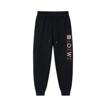 Loewe Fashion Color blocked Letter Embroidered Logo Pants Unisex Casual Loose Sports Pants