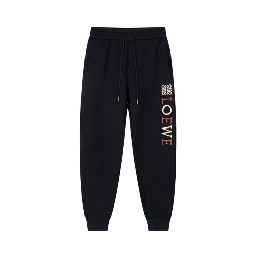 Loewe Fashion Color blocked Letter Embroidered Logo Pants Unisex Casual Loose Sports Pants