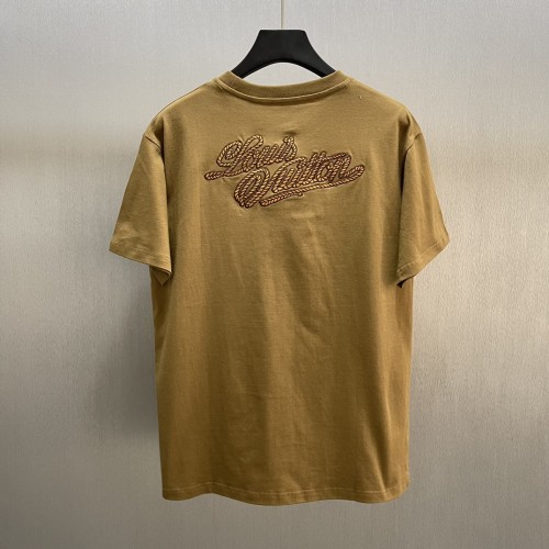 Louis Vuitton Fashion Embroidery Logo T-shirt Couple Loose Casual Short Sleeves