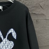 Dior New Embroidered Rabbit Couple Round Neck Hoodie with Patchwork
