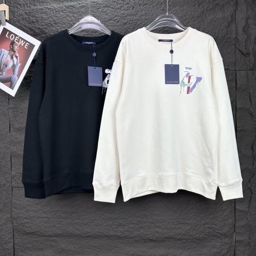 Louis Vuitton New Color Letter Logo Couple's Round Neck Hoodie