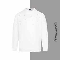 Chrome Hearts Fashion Full Print Hot Diamond Ten Frame Sweatshirt UNisex Casual Round Neck Hoodie