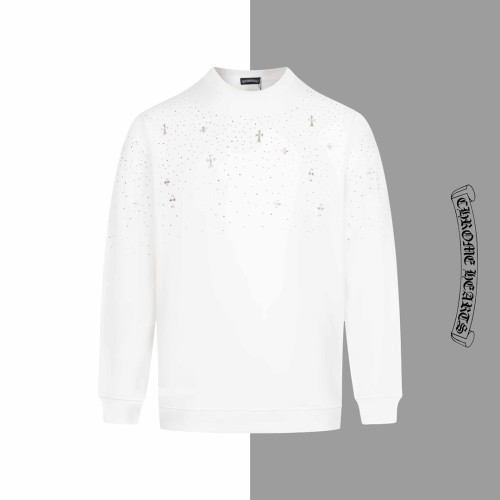 Chrome Hearts Fashion Full Print Hot Diamond Ten Frame Sweatshirt UNisex Casual Round Neck Hoodie