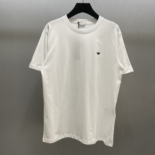 Dior Fashion Embroidered Bee T-shirt Couple Loose Casual Short Sleeves