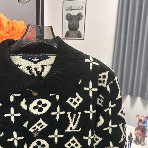 Louis Vuitton Classic New Vintage Letter Logo Jacquard Knitted Sweater Fashion Loose cardigan Coat