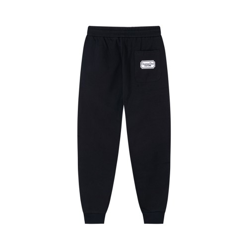 Dior Classic Letter Gold Logo Pants Unisex Casual Loose Sports Pants