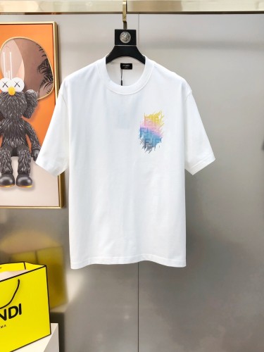 Fendi Fashion Letter Logo Round Neck Short Sleeve Couple Oversize Casual T-shirt