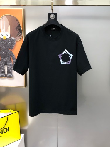 Fendi Fashion Personalized Letter Logo Round Neck Short Sleeve Couple Oversize Casual T-shirt