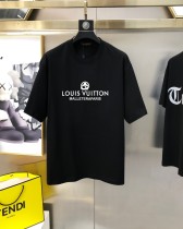 Louis Vuitton Classic Letter Logo Round Neck Short Sleeve Couple Oversize Casual T-shirt