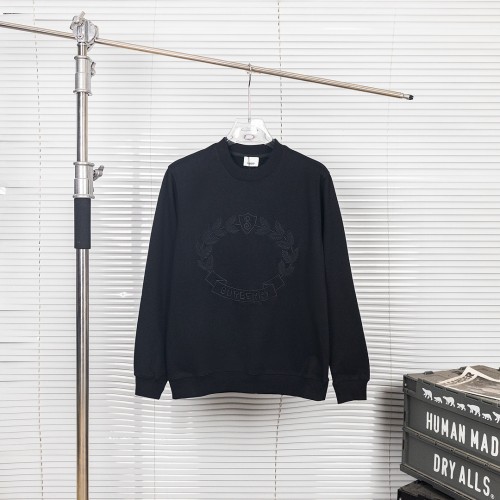 Burberry Autumn New Oak Leaf Letter Printed Round Neck Hoodie Unisex Loose Sweatshirt