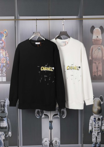 Chanel Fashion Color Handmade Graffiti Hand drawn Round Neck Hoodie