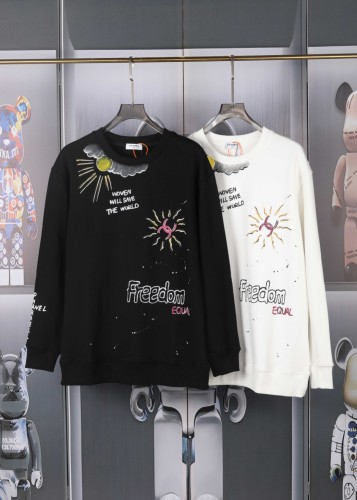 Chanel Fashion Color Handmade Graffiti Hand drawn Round Neck Hoodie