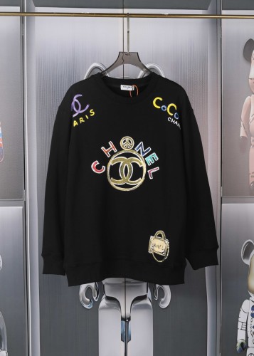 Chanel Fashion Color Handmade Graffiti Hand drawn Round Neck Hoodie