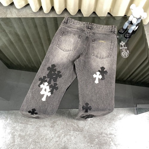 Chrome Hearts New Flame Grey Jeans Casual Pants