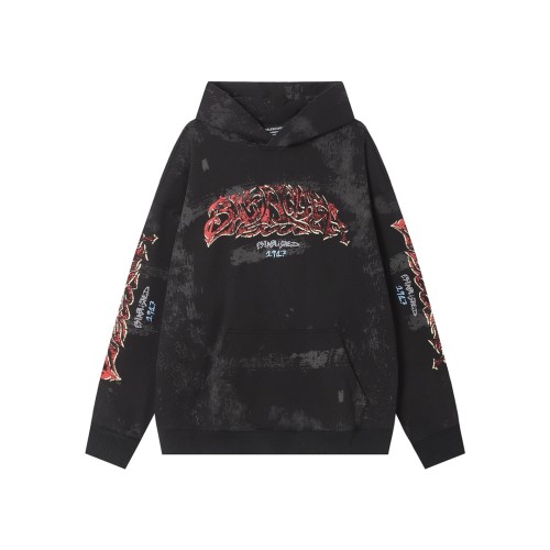 Balenciaga High Street Graffiti Printed Hoodie Couple Casual Loose Sweatshirt