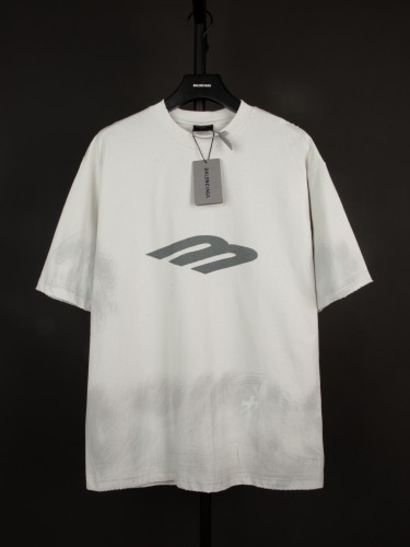 Balenciaga Classic M-Letter Logo Printed T-shirt Couple Oversize Casual Short Sleeve