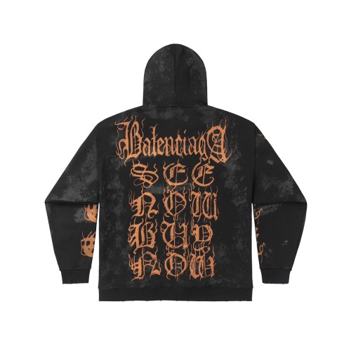 Balenciaga High Street Graffiti Letter Printed Hoodie Couple Casual Loose Sweatshirt