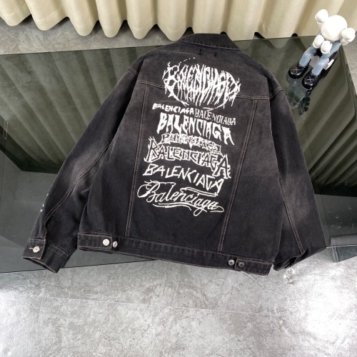 Balenciaga High Street New Retro Letter Graffiti Washed Cowboy Jacket